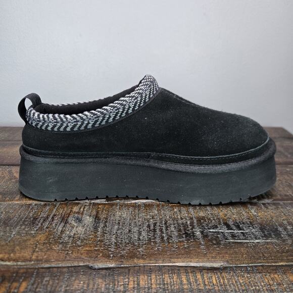 NEW Koolaburra by UGG Burree Platform Womens Size 7 Slipper Shoes Black White - Picture 8 of 11